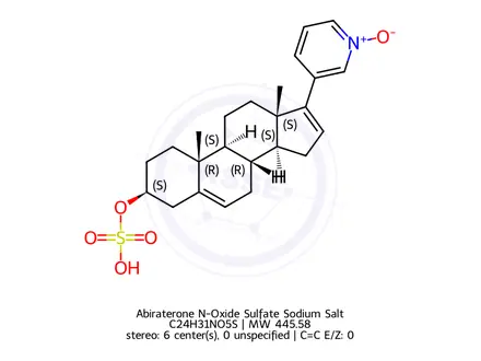 Chemical structure of Abiraterone N-Oxide Sulfate Sodium Salt