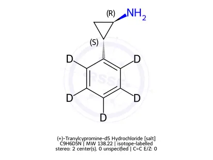 Chemical structure of (+)-Tranylcypromine-d5 Hydrochloride
