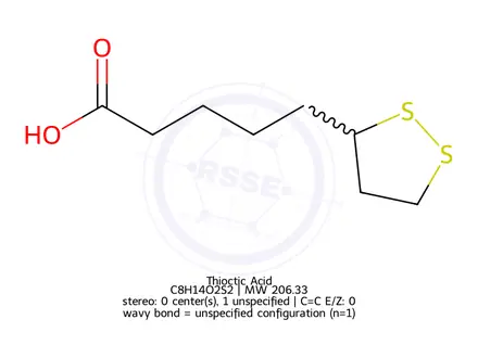 Chemical structure of Alpha Lipoic Acid (1368201)