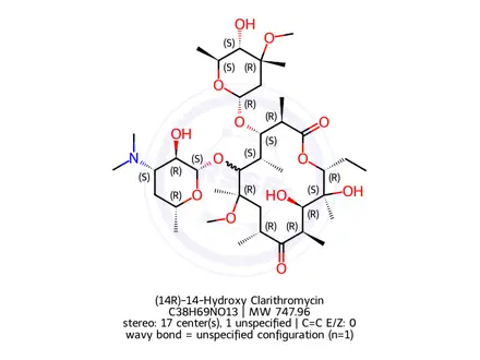 Chemical structure of (14R)-14-Hydroxy Clarithromycin