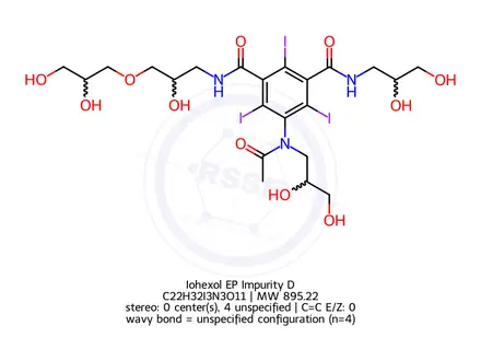 Chemical structure of Iohexol EP Impurity D (Mixture of Diastereomers)