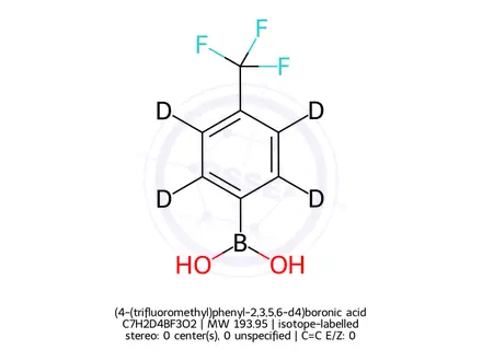 Chemical structure of (4-(trifluoromethyl)phenyl-2,3,5,6-d4)boronic acid