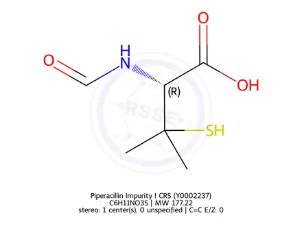 Chemical structure of Piperacillin Impurity I(EP),Formyl penicillamine