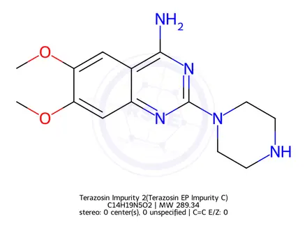 Chemical structure of Terazosin Impurity 2(Terazosin EP Impurity C)