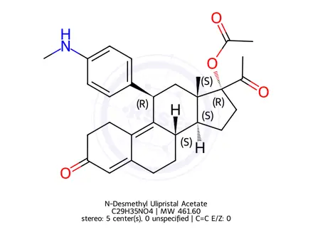 Chemical structure of Ulipristal Acetate Impurity 2