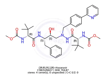 Chemical structure of (3R,8S,9S,12R)-Atazanavir