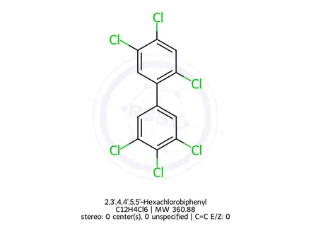 Chemical structure of 2,3',4,4',5,5'-Hexachlorobiphenyl