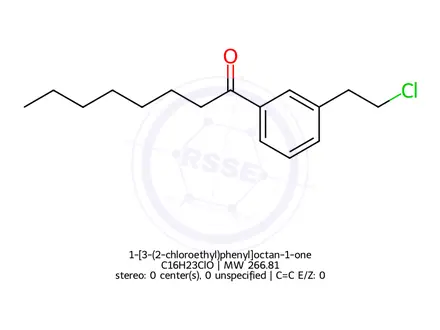 Chemical structure of 1-[3-(2-chloroethyl)phenyl]octan-1-one