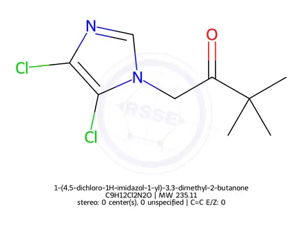 Chemical structure of 1-(4,5-dichloro-1H-imidazol-1-yl)-3,3-dimethyl-2-butanone