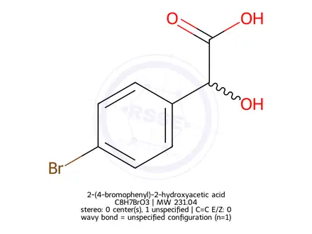 Chemical structure of 2-(4-bromophenyl)-2-hydroxyacetic acid