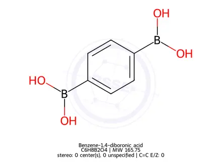 Chemical structure of Benzene-1,4-diboronic acid