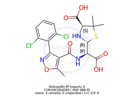 Chemical structure of Dicloxacillin EP Impurity A