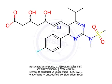 Chemical structure of Rosuvastatin Impurity 117(Sodium Salt)