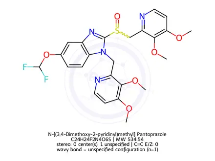 Chemical structure of N-[(3,4-Dimethoxy-2-pyridinyl)methyl] Pantoprazole
