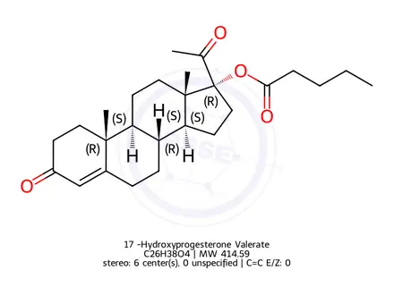 Chemical structure of 17alpha-Hydroxy Progesterone Valerate