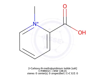 Chemical structure of 2-Carboxy-N-methylpyridinium Iodide