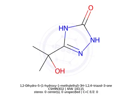 Chemical structure of 1,2-Dihydro-5-(1-hydroxy-1-methylethyl)-3H-1,2,4-triazol-3-one;