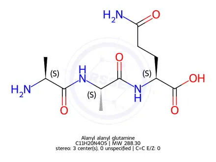 Chemical structure of Alanyl alanyl glutamine