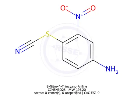 Chemical structure of 3-Nitro-4-Thiocyano Aniline
