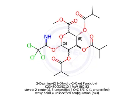 Chemical structure of 2-Deamino-(2,3-dihydro-2-oxo) Penciclovir