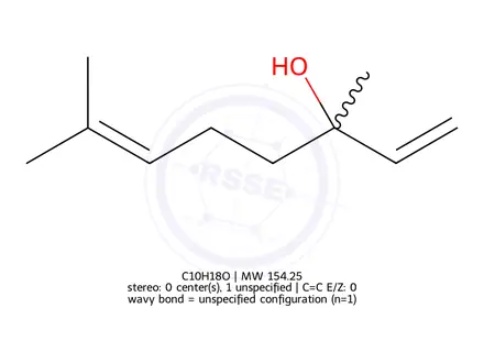 Chemical structure of Linalool