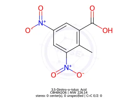 Chemical structure of 3,5-Dinitro-o-toluic Acid