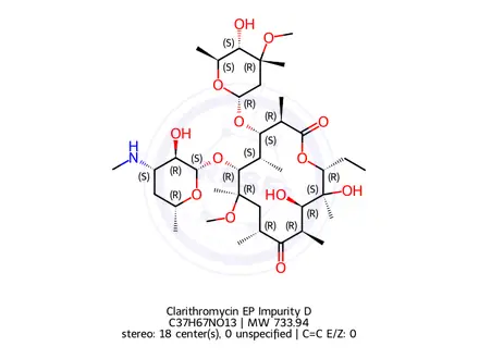 Chemical structure of Clarithromycin EP Impurity D