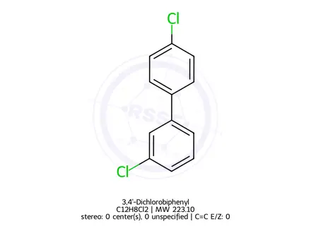 Chemical structure of 3,4'-Dichlorobiphenyl