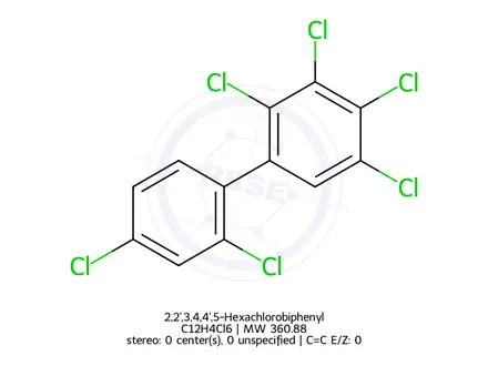 Chemical structure of 2,2',3,4,4',5-Hexachlorobiphenyl