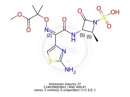 Chemical structure of Aztreonam Impurity 27