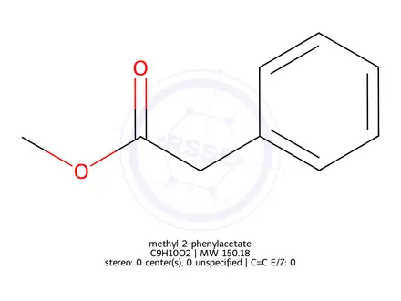 Chemical structure of methyl 2-phenylacetate