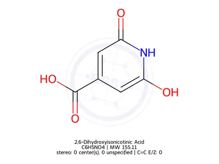 Chemical structure of 2,6-Dihydroxyisonicotinic Acid