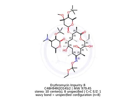 Chemical structure of 2,4-O-Bis(trimethylsilyl)erythromycin A 9-O-(1-Ethoxy-1-methylethyl)oxime