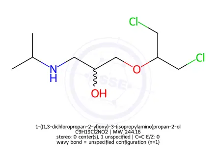 Chemical structure of 1-((1,3-dichloropropan-2-yl)oxy)-3-(isopropylamino)propan-2-ol