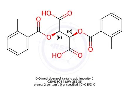 Chemical structure of D-Dimethylbenzoyl tartaric acid Impurity 2