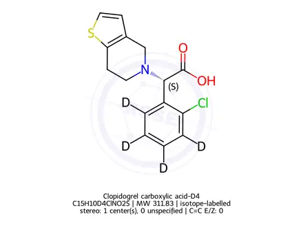 Chemical structure of Clopidogrel carboxylic acid-D4