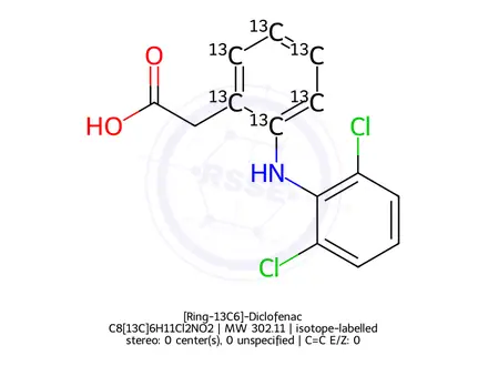Chemical structure of [Ring-13C6]-Diclofenac