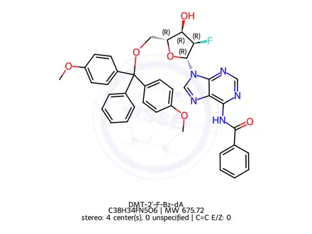 Chemical structure of DMT-2'-F-Bz-dA