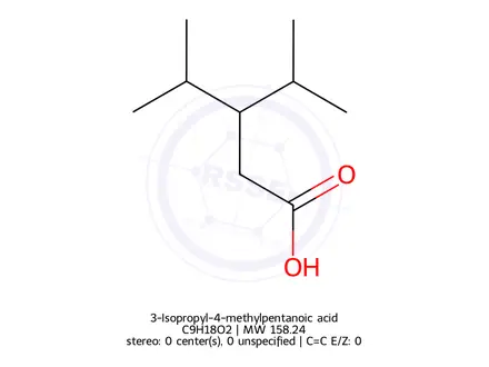 Chemical structure of 3-Isopropyl-4-methylpentanoic acid