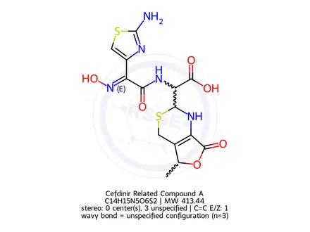 Chemical structure of Cefdinir related substance A