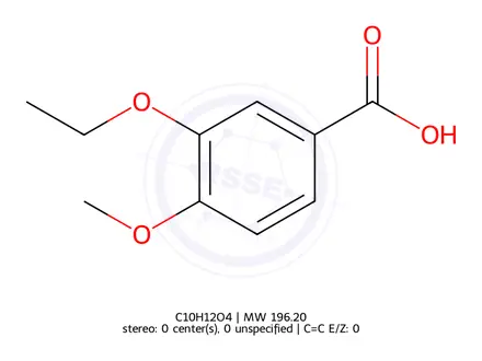 Chemical structure of 3-ethoxy-4-methoxybenzoic acid
