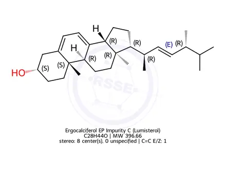 Chemical structure of Ergocalciferol EP Impurity C (Lumisterol)