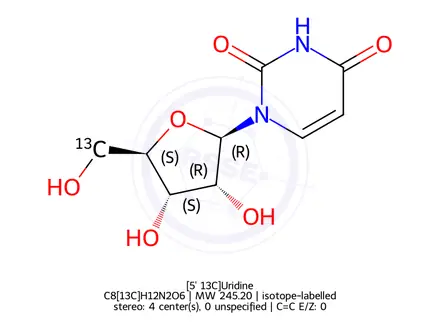 Chemical structure of [5'-13C]uridine