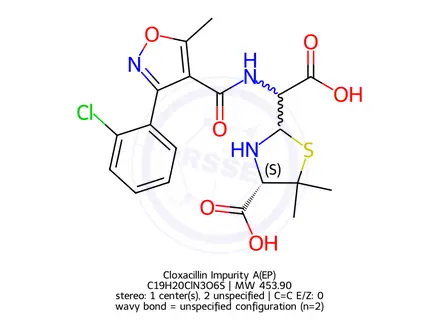 Chemical structure of Cloxacillin Sodium EP Impurity A