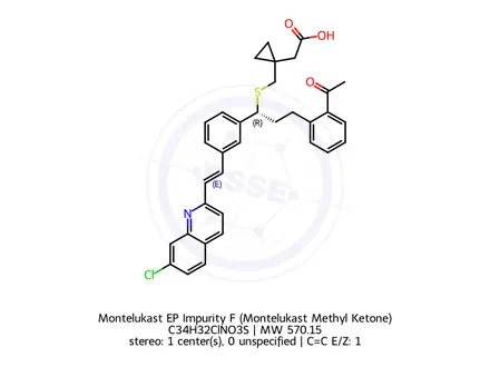 Chemical structure of Montelukast EP Impurity F (Montelukast Methyl Ketone)