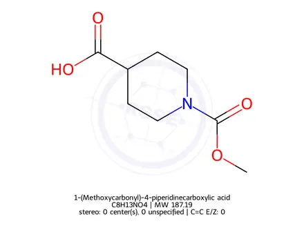 Chemical structure of 1-(Methoxycarbonyl)-4-piperidinecarboxylic acid