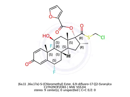 Chemical structure of Fluticasone Furoate Impurity 8