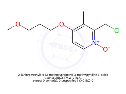 Chemical structure of 2-(chloromethyl)-4-(3-methoxypropoxy)-3-methylpyridine-1-oxide