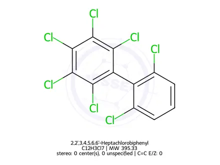 Chemical structure of 2,2',3,4,5,6,6'-Heptachlorobiphenyl