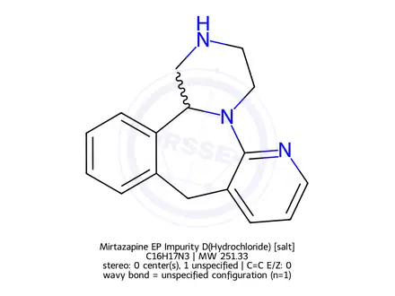 Chemical structure of Mirtazapine EP Impurity D(Hydrochloride)
